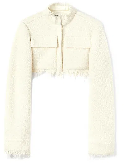 Jil Sander Cropped Jacket In White