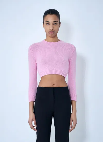 Jil Sander Cropped Knit Sweater In Pink