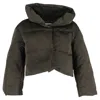 Jil Sander Cropped Puffer Jacket In Green Nylon In Green