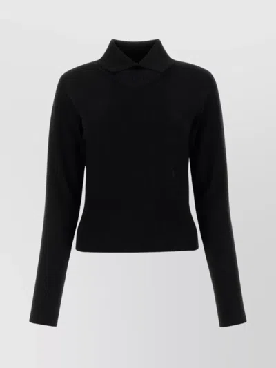 JIL SANDER CROPPED RIBBED TURTLENECK SWEATER