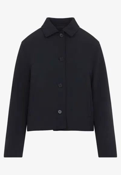 Jil Sander Cropped Sport Jacket In Blue