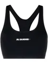 Jil Sander Cropped Sports Top With Wide Neckline In Black