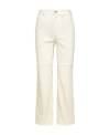 Jil Sander Cotton Denim Mid Rise Knee Line Jeans In White