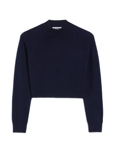 Jil Sander Cropped Sweater In Blue