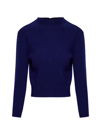 Jil Sander Cropped Sweater In Blue