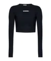 Jil Sander Cropped Swim Top In Black