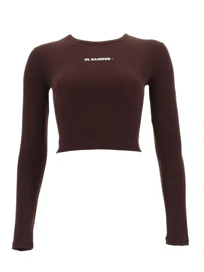 Jil Sander Logo-embroidered Tank Top In Brown