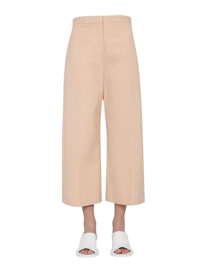 Jil Sander Cropped Trousers In Brown