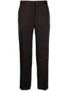 Jil Sander Cropped Twill Trousers In Brown