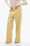 Jil Sander Cropped Wide-leg Pants With Split Hem In Yellow