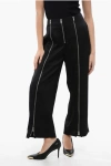 Jil Sander Cropped Wide-leg Pants With Zipped Detailing