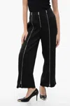 Jil Sander Cropped Wide-leg Pants With Zipped Detailing In Black