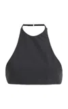 Jil Sander Cropped Wool Bra Top In Black