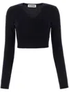 Jil Sander Cropped Wool Sweater In Blue