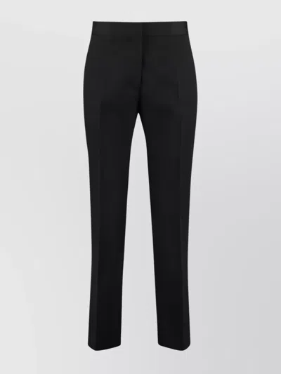 Jil Sander Cropped Wool Trousers With Back And Side Pockets In Black