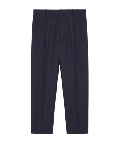 Jil Sander Cropped-leg Relaxed Trousers In Blue