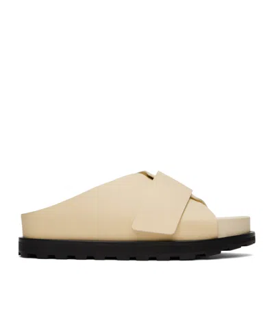 Jil Sander Cross-strap Slippers In Gold