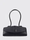 Jil Sander Linea Angular Leather Shoulder Bag In Black