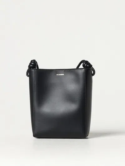 Jil Sander Giro Cross Shoulder Bag In Black Leather