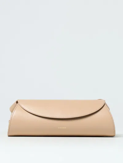 Jil Sander Leather Cannolo Shoulder Bag In Sand