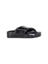 Jil Sander Quilted Leather Sandals In Black