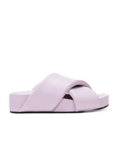 Jil Sander Crossover Strap-detail Sandals In Purple