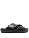 Jil Sander Black Sandals With Criss Cros Bands In Black
