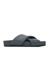 Jil Sander Crossover-strap Leather Sandals In Black