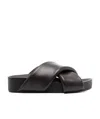 Jil Sander Crossover-strap Padded Sandals In Black