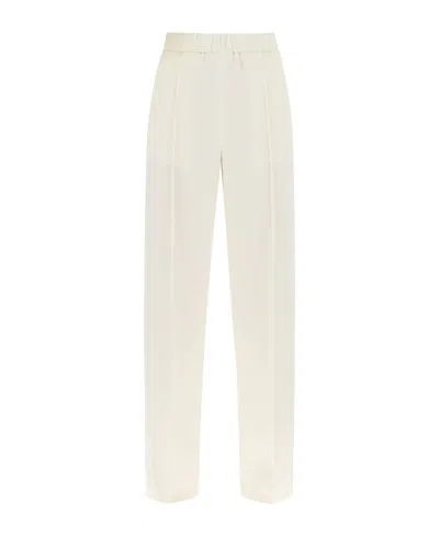 Jil Sander Crud Fruncida Belt Pants In White