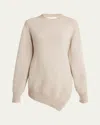 Jil Sander Cruise Asymmetric Wool Cashmere Sweater In Slimer