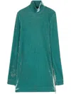 Jil Sander Crushed-velvet Mini Dress In Blau