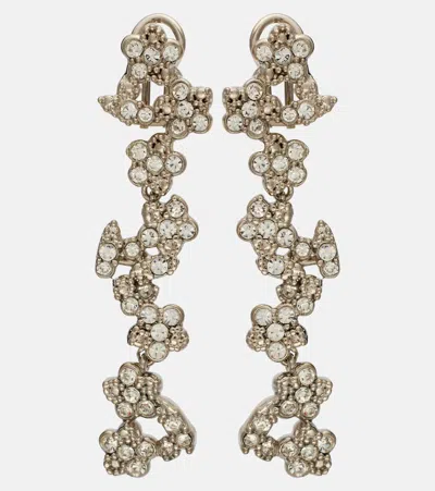 Jil Sander Crystal-embellished Drop Earrings In Silver