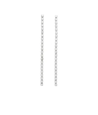Jil Sander Crystal-embellished Drop Earrings In Silver