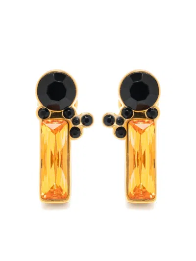 Jil Sander Crystal-embellished Earrings In Gold