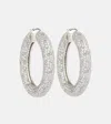 Jil Sander Crystal-embellished Hoop Earrings In Palladium+crystal
