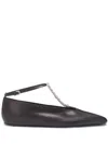 Jil Sander Crystal-embellished Ballet Flats Black In Black