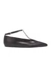 Jil Sander Crystal-embellished Ballet Flats Black In Black