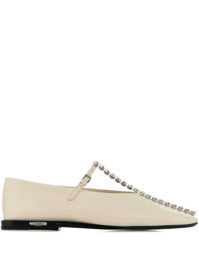 Jil Sander Crystal-embellished Leather Ballerinas In Pattern