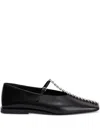 Jil Sander Crystal-embellished Square-toe Ballet Flats In Black