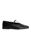 Jil Sander Leather Ballerinas Embellished Strap Flat Sole Pointed In Black