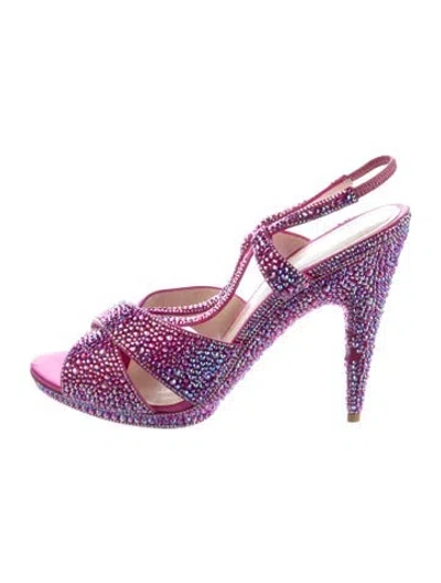 Pre-owned Jil Sander Crystal Sandals In Purple