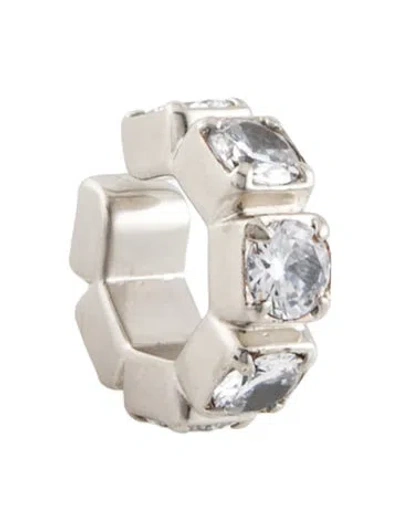 Pre-owned Jil Sander Crystal Single Ear Cuff In Transparent