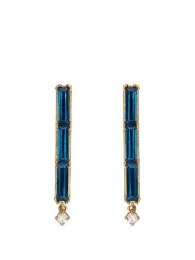 Jil Sander Crystal-embellished Drop Earrings In Gold