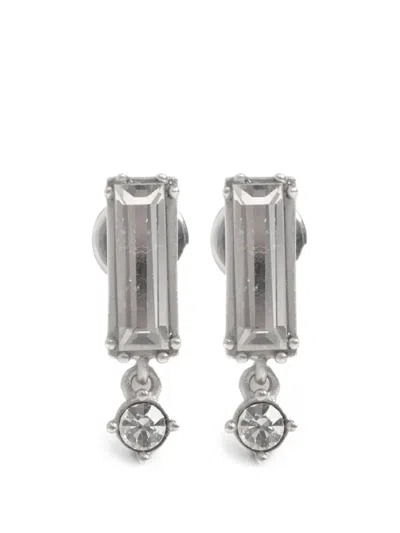 Jil Sander Crystal-embellished Drop Earrings In Metallic