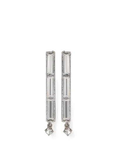 Jil Sander Crystal-embellished Handcrafted Earrings In Metallic