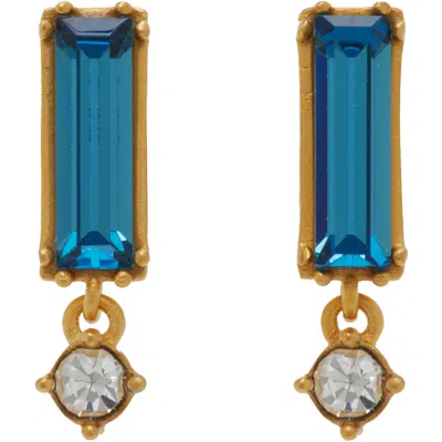 Jil Sander Crystal-embellished Handcrafted Earrings In Blue