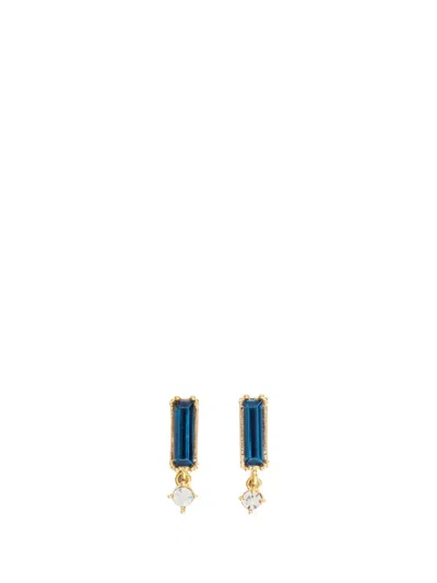 Jil Sander Crystal-embellished Handcrafted Earrings In Blue