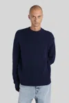 Jil Sander Cs Ns Jumper Knitwear In Blue Wool In Black