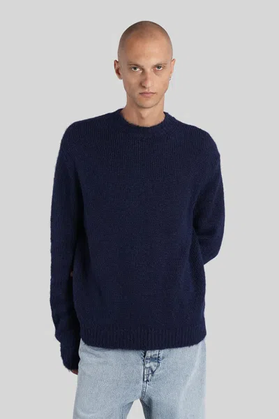 JIL SANDER CS NS JUMPER KNITWEAR IN BLUE WOOL